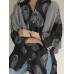 100 Cotton Women Floral Print Chest Pocket Lapel Long Sleeve Shirts