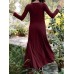 Women Solid Elastic V Neck Maxi Length Street Casual Midi Dresses