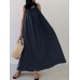 Solid Color Sleeveless Loose Cotton Maxi Dress