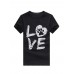 LOVE Print Round Neck Short Sleeve Casual T shirts For Women