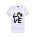 LOVE Print Round Neck Short Sleeve Casual T shirts For Women