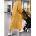 Women Loose Thick Sweatshirt Solid Calf Length Casual Midi Dresses