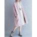 Plus Size Solid Color Knit Pocket Long Sleeve Calf  Length Cardigans