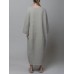 Women Thick Warm Loose Sweatshirt O  Neck Calf Length Midi Dresses