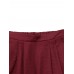 Women Pure Color High Elastic Waist Simple Wide Leg Pants With Pocket