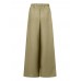 Women Pure Color High Elastic Waist Simple Wide Leg Pants With Pocket