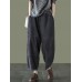 Women Corduroy Vintage Harlan Loose Elastic Waist Leisure Pants