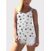 Star Print Back Cross Sleeveless Sling Casual Wild Tank Top