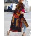 Women Vintage Loose Printed Long Sleeve Cardigans