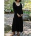 Women Solid Elastic V Neck Maxi Length Street Casual Midi Dresses